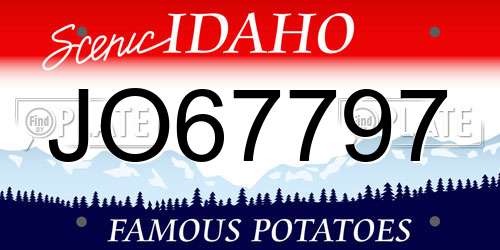 JO67797 Idaho License Plate