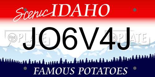 JO6V4J Idaho License Plate