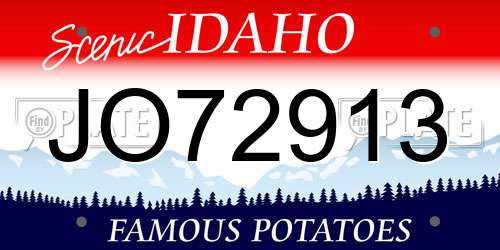 JO72913 Idaho License Plate