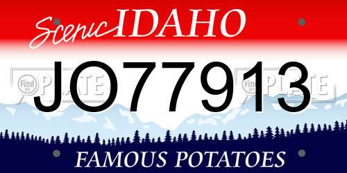 JO77913 Idaho License Plate