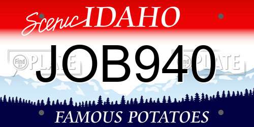 JOB940 Idaho License Plate