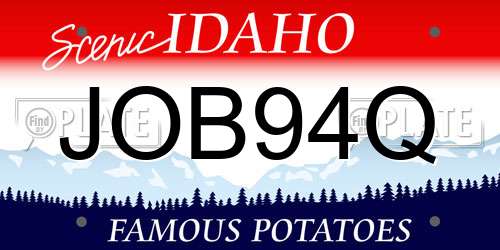 JOB94Q Idaho License Plate