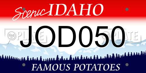 JOD050 Idaho License Plate