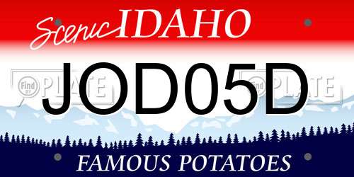 JOD05D Idaho License Plate