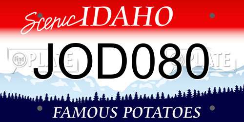 JOD080 Idaho License Plate