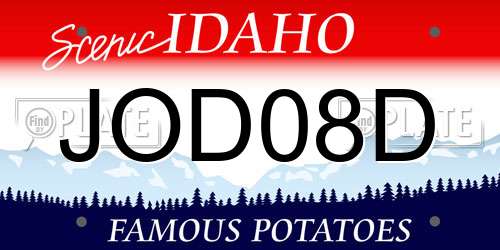 JOD08D Idaho License Plate
