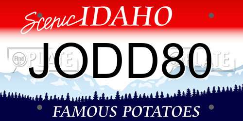 JODD80 Idaho License Plate