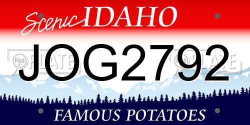JOG2792 Idaho License Plate