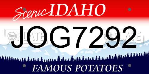 JOG7292 Idaho License Plate