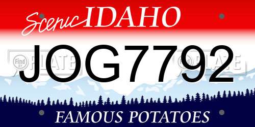 JOG7792 Idaho License Plate
