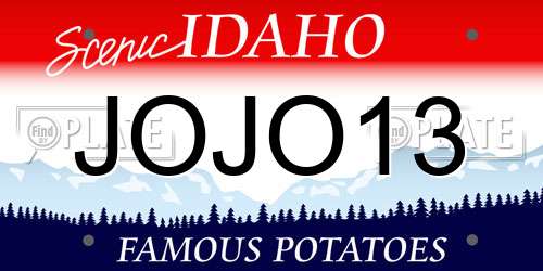 JOJO13 Idaho License Plate