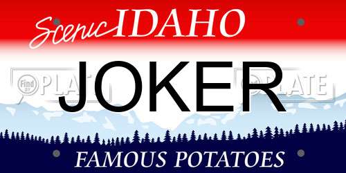 JOKER Idaho License Plate