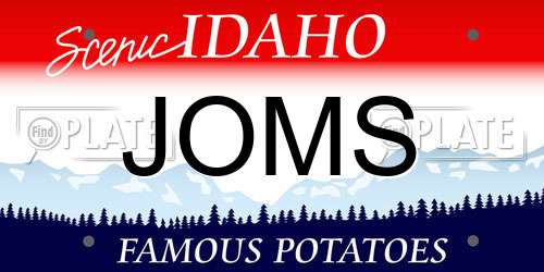 JOMS Idaho License Plate