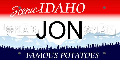 JON Idaho License Plate