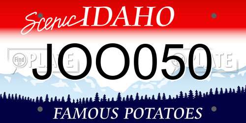 JOO050 Idaho License Plate