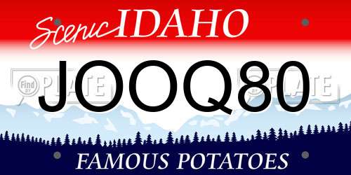 JOOQ80 Idaho License Plate