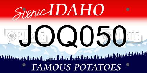 JOQ050 Idaho License Plate