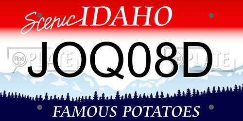 JOQ08D Idaho License Plate