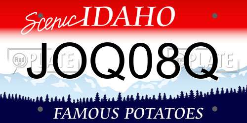 JOQ08Q Idaho License Plate