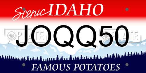 JOQQ50 Idaho License Plate