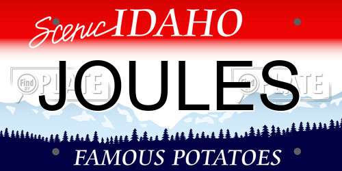 JOULES Idaho License Plate