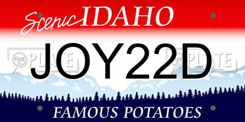 JOY22D Idaho License Plate