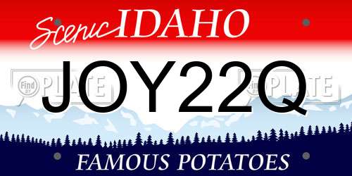 JOY22Q Idaho License Plate