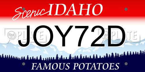 JOY72D Idaho License Plate
