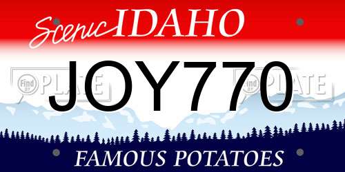 JOY770 Idaho License Plate