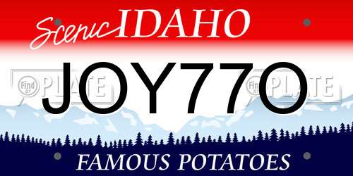JOY77O Idaho License Plate