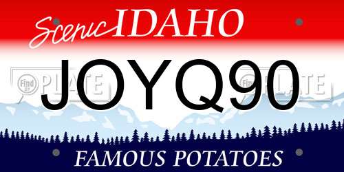 JOYQ90 Idaho License Plate