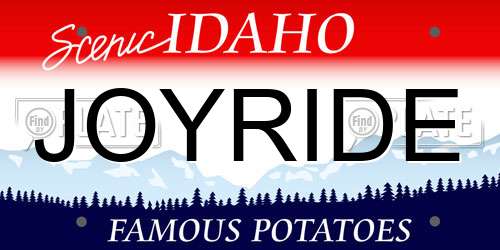 JOYRIDE Idaho License Plate