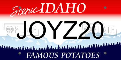JOYZ20 Idaho License Plate