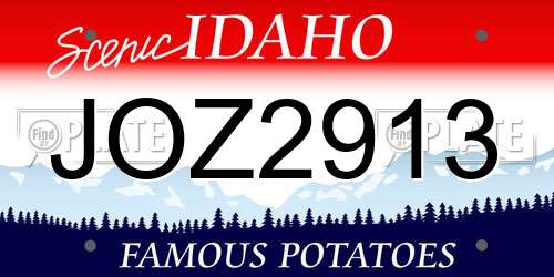 JOZ2913 Idaho License Plate