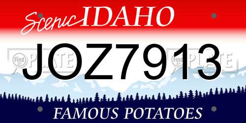 JOZ7913 Idaho License Plate