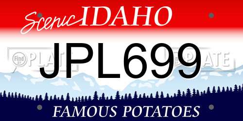 JPL699 Idaho License Plate