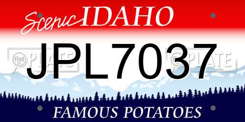 JPL7037 Idaho License Plate