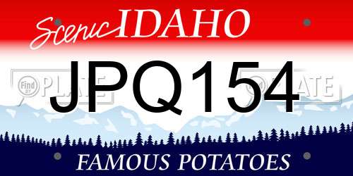 JPQ154 Idaho License Plate