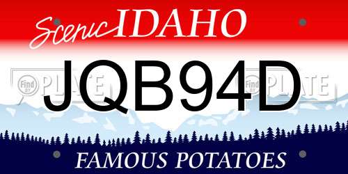 JQB94D Idaho License Plate