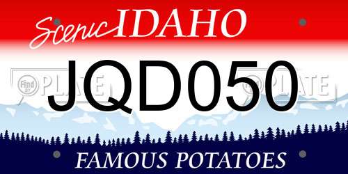 JQD050 Idaho License Plate