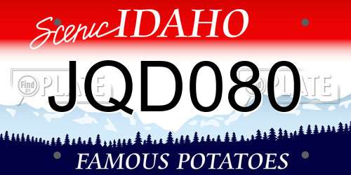 JQD080 Idaho License Plate
