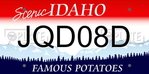 JQD08D Idaho License Plate