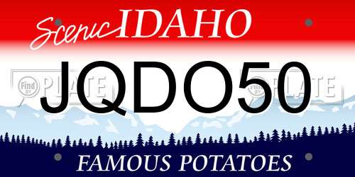 JQDO50 Idaho License Plate