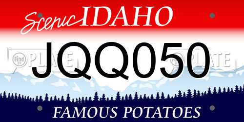 JQQ050 Idaho License Plate