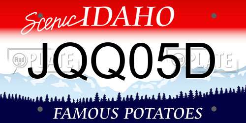 JQQ05D Idaho License Plate