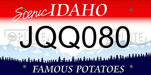 JQQ080 Idaho License Plate