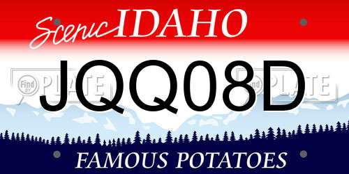 JQQ08D Idaho License Plate