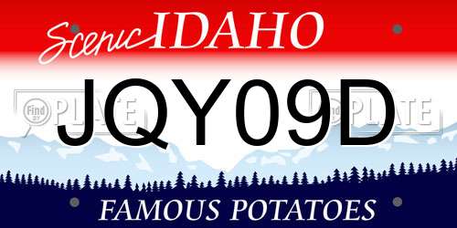 JQY09D Idaho License Plate