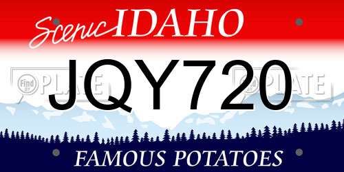 JQY720 Idaho License Plate