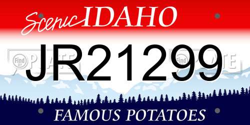 JR21299 Idaho License Plate